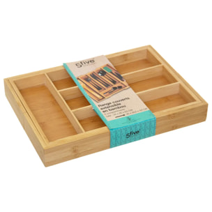 Range-couverts 6 compartiments extensibles bambou