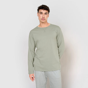 Pigiama lungo di cotone verde