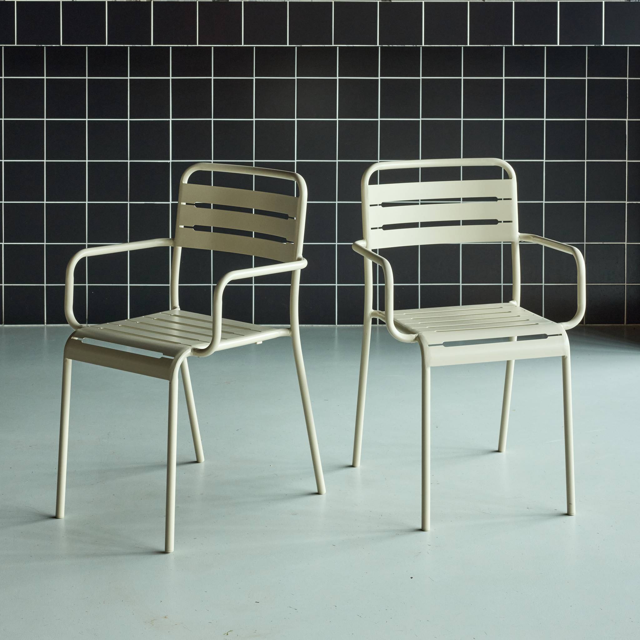 Fauteuil de jardin acier (lot de 2) AMÉLIA