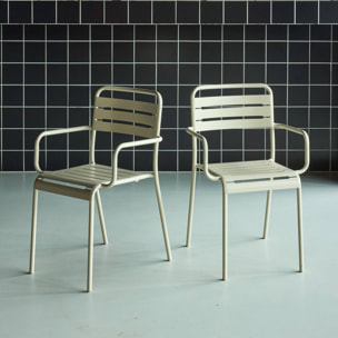 Fauteuil de jardin acier (lot de 2) AMÉLIA