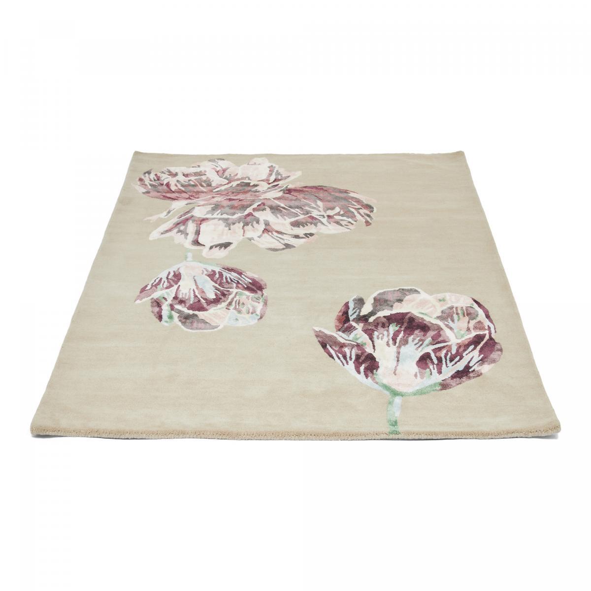 Tapis salon et chambre fait à la main en laine motif floral ULHA