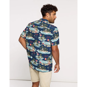 Camisa Manga Corta Azul Marino - Cashito