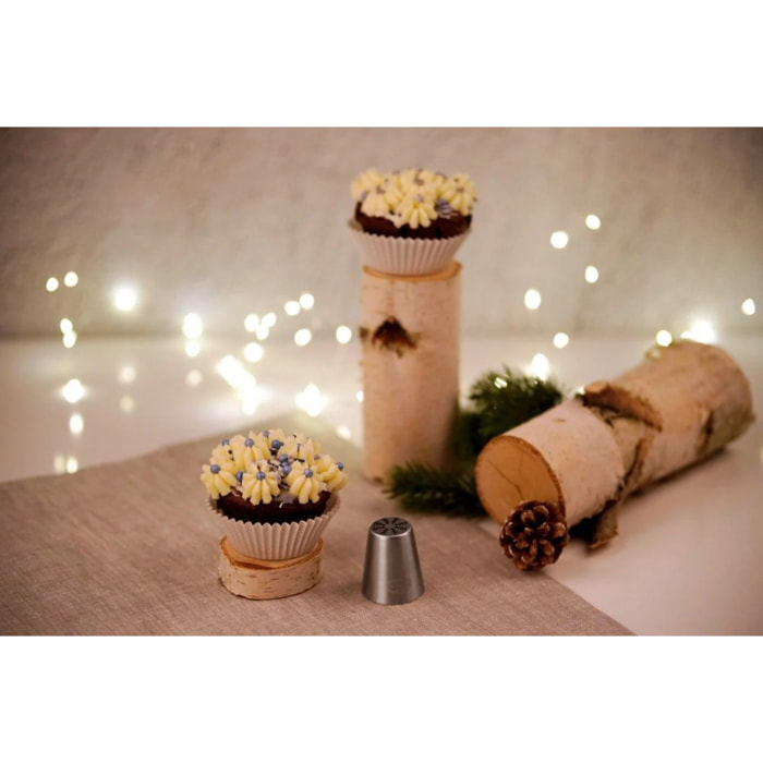 Lot de 4 poches à douille et embout cristal de glace en inox Dr.Oetker Baker Edition