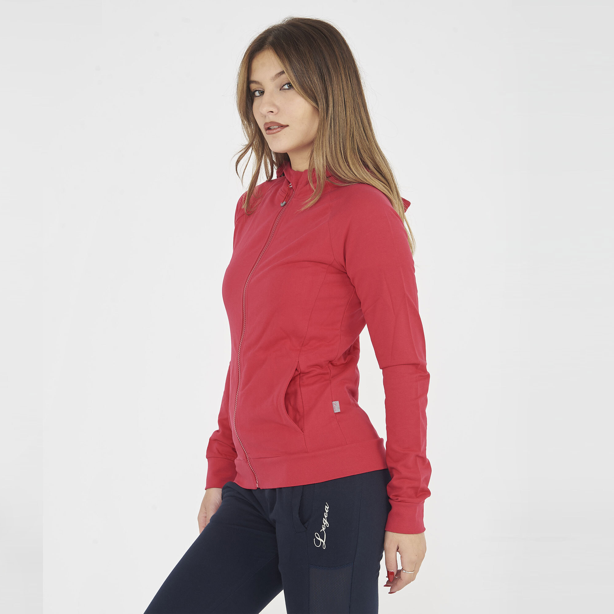 Felpa sportiva con zip DAIR rosa scuro