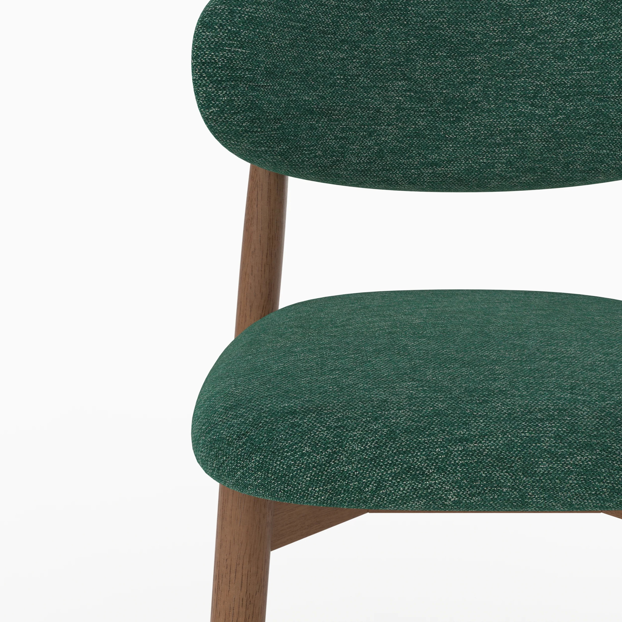 Lot de 2 chaises pour ilot central 64,5 cm en tissu vert sapin - Yuna