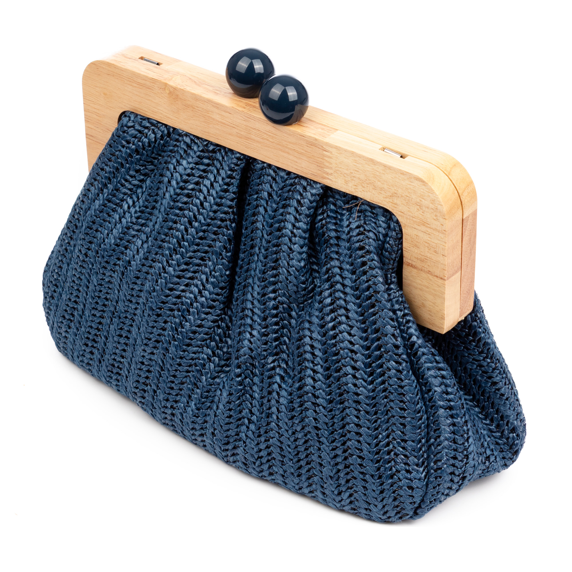 Benestare Bolso bandolera Mujer. Tela con detalles de madera natural y piel sintética.