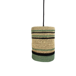 Suspension en jonc de mer naturel et vert BARBADE