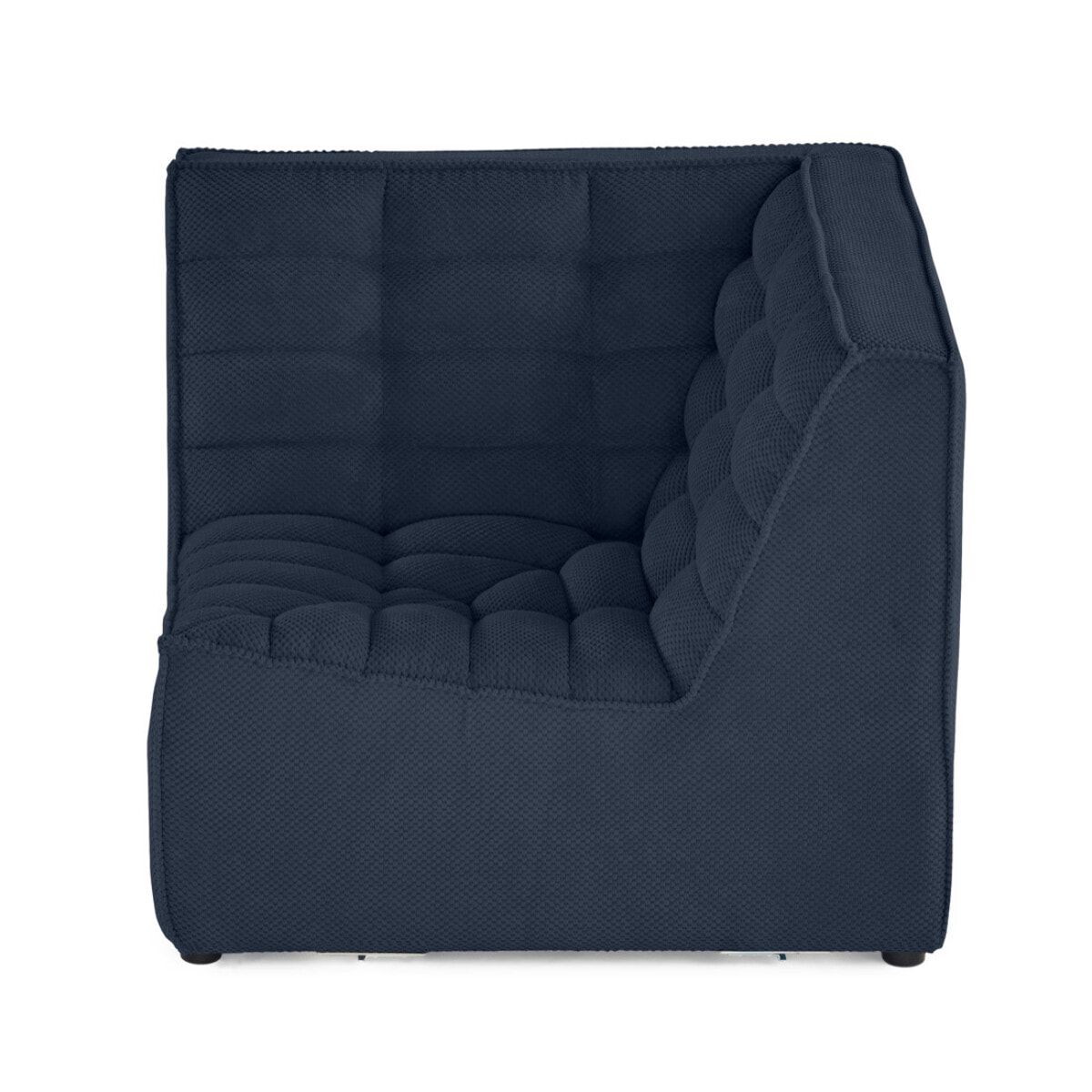 Ellie - module d'angle en velours texturé - Bleu marine