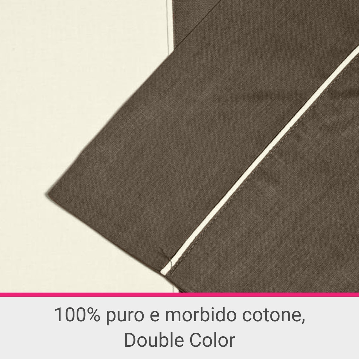 Parure Copripiumino Double-Color IPERSAN Puro Cotone Tortora/Panna