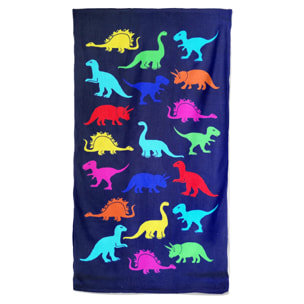 Serviette de plage microfibre enfant - Dino - 70x140cm - 250g/m²