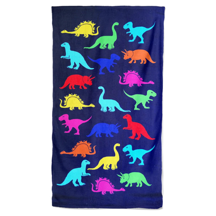 Serviette de plage microfibre enfant - Dino - 70x140cm - 250g/m²