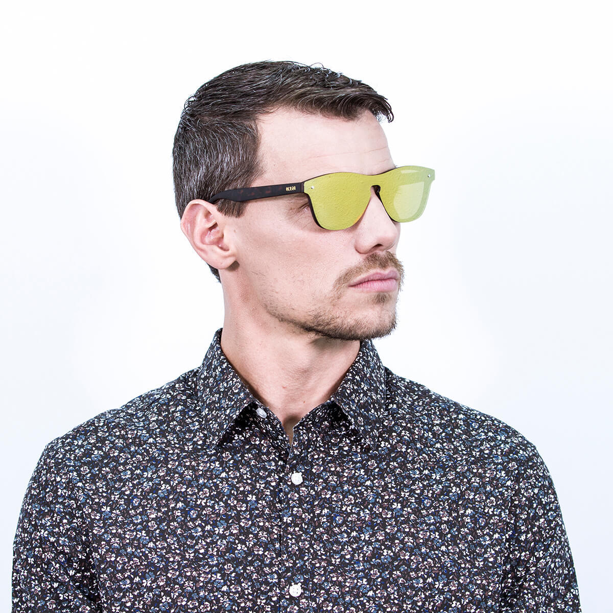 Gafas de sol OCEAN SOCOA - Negro mate / Plana de espejo amarillo