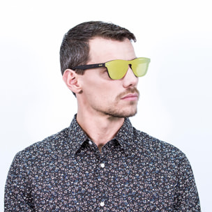 Gafas de sol OCEAN SOCOA - Negro mate / Plana de espejo amarillo