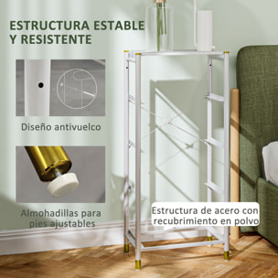 Cómoda para Dormitorio Cajonera de Tela con 4 Cajones Plegables con Frentes de PU y Marco de Acero Cajonera para Dormitorio Salón Blanco