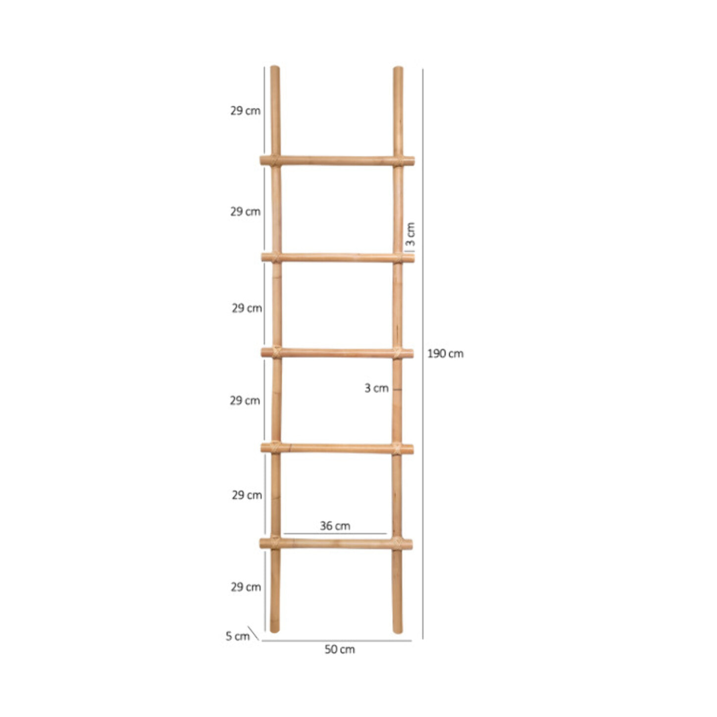 Echelle porte serviette en rotin naturel 190 cm - VIVIA