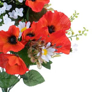 Bouquet Papaveri/Daisy X 14 44 Cm - Pezzi 3 - 12X44X13cm - Colore: arancio - Bianchi Dino - Cespugli Fiori Misti