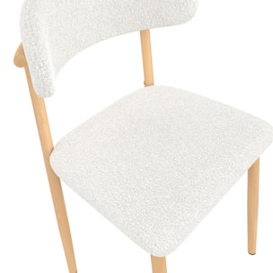 Chaises Callisto en bouclette et pieds métal - lot de 6