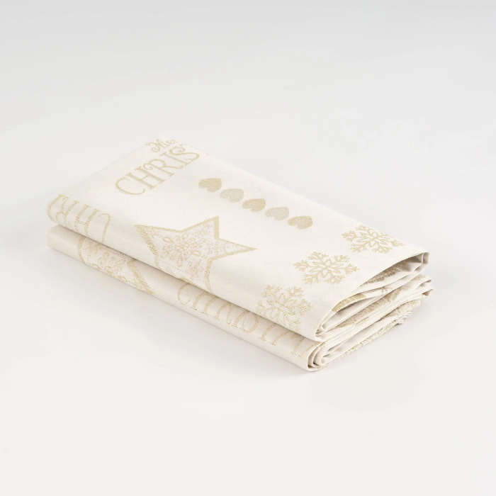 Lot de 2 Serviettes jacquard fil d'or PSC4732A 45x45 cm