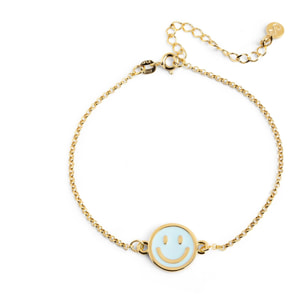 Pulsera Smiley Sky Enamel Baño Oro