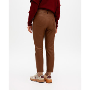 Pantaloni cerati svasati beige