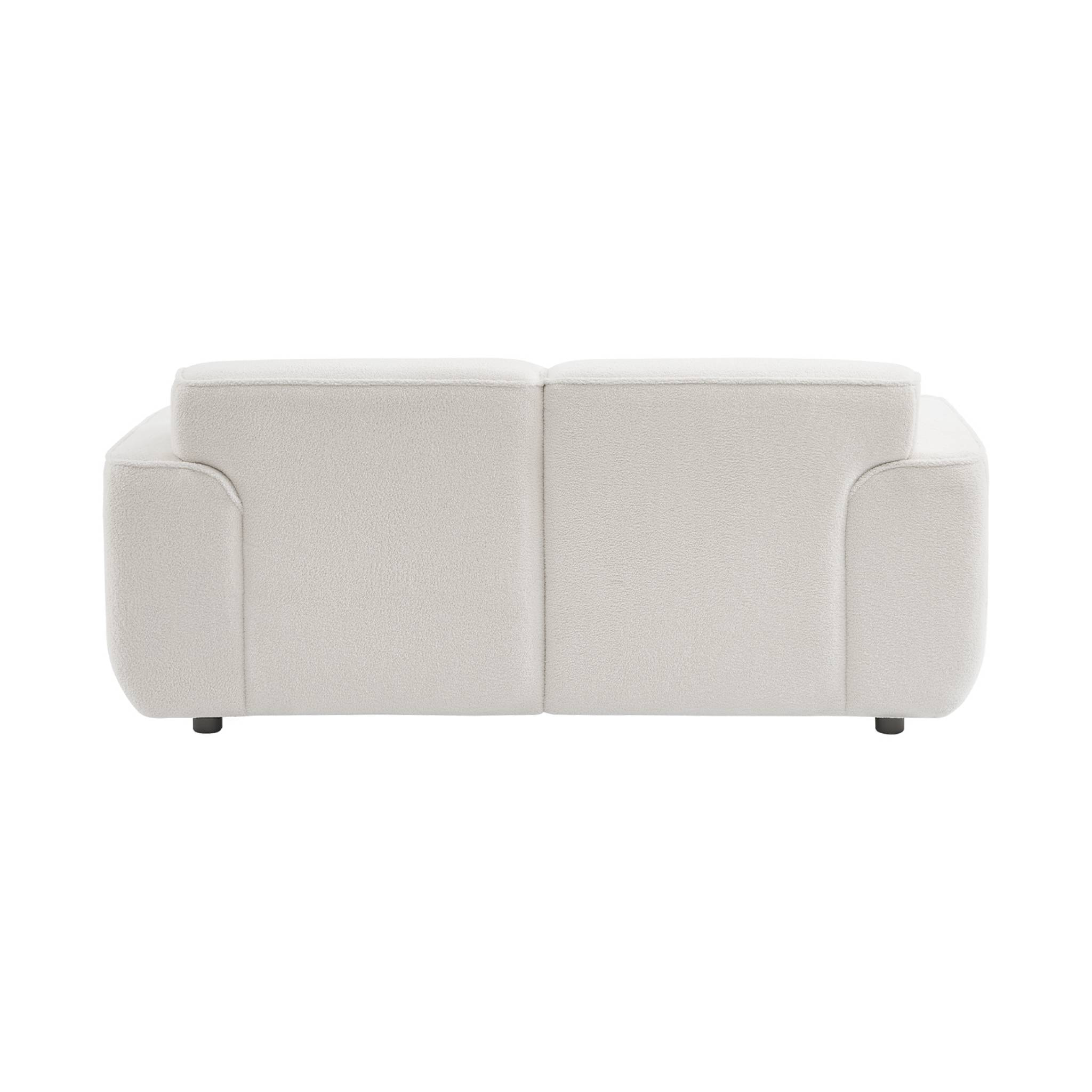 Canapé 2 places. tissu bouclette. 2 coussins déhoussables. Wallas  L 178 x P 97.5 x H 73cm