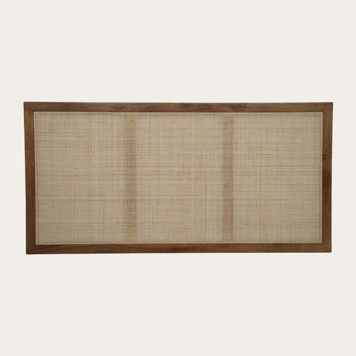 Tête de lit Nambu -bois massif de manguier et rotin-couleur noyer 162 x 80 x 3 cm