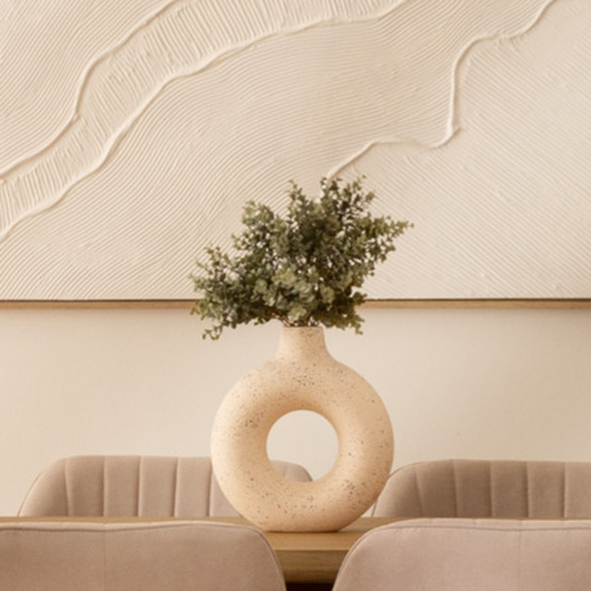 Vase céramique Florie blanc & noir H25cm