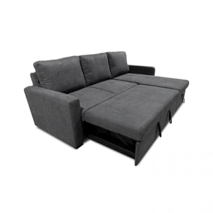Sofá cama con chaiselongue reversible 4 plazas Saira Gris