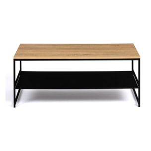 Table basse Manhattan double plateau bois et noir