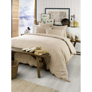 Housse de couette ''Candice'' Flanelle de Coton - Candice Sable