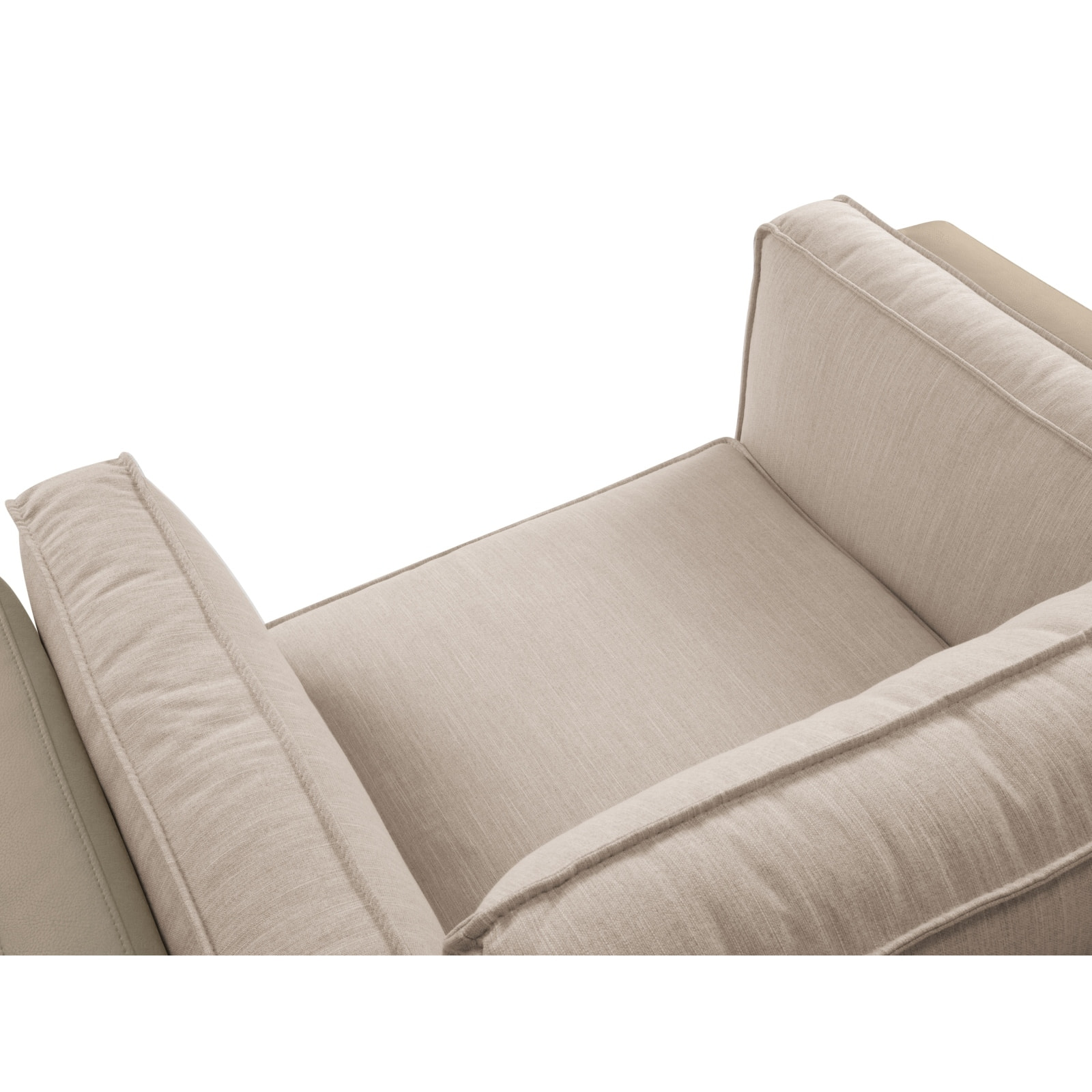 Fauteuil "Christian" imitation cuir beige,beige