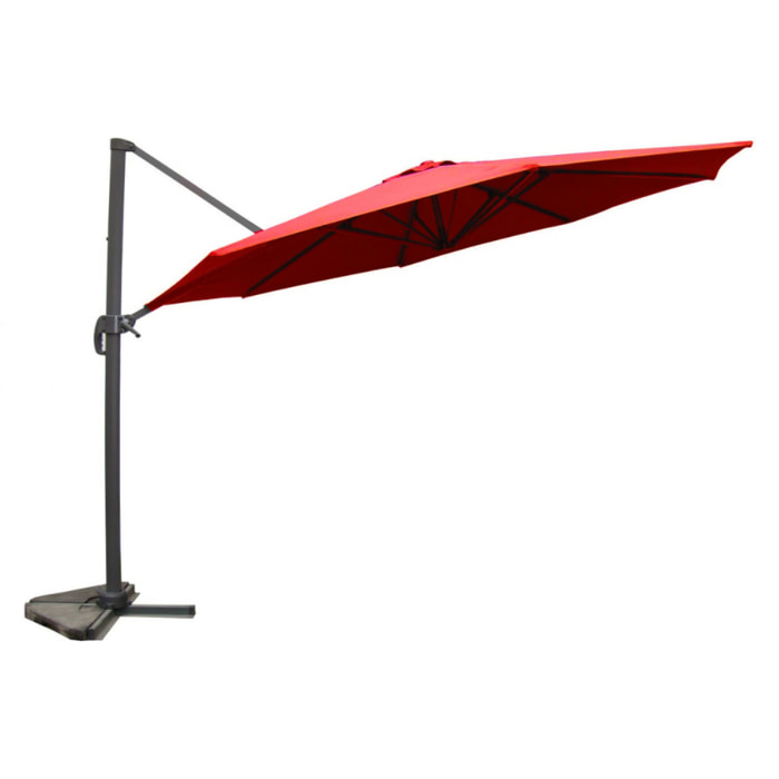 TARGA Parasol déporté et rotatif diamètre 3,5 m terracotta