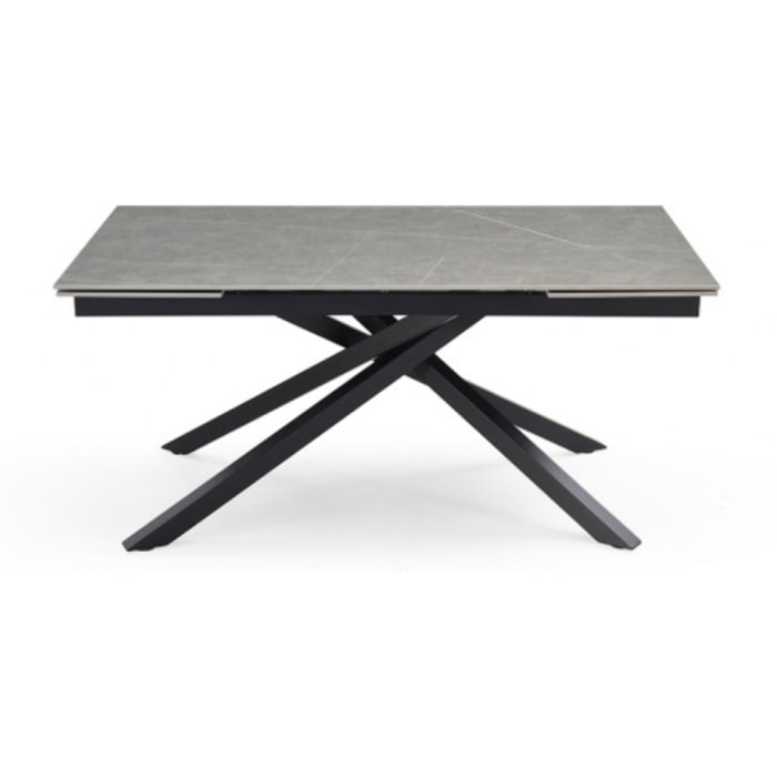 Table extensible en céramique marbre grey L160/240cm - 9 piètements - UNIK