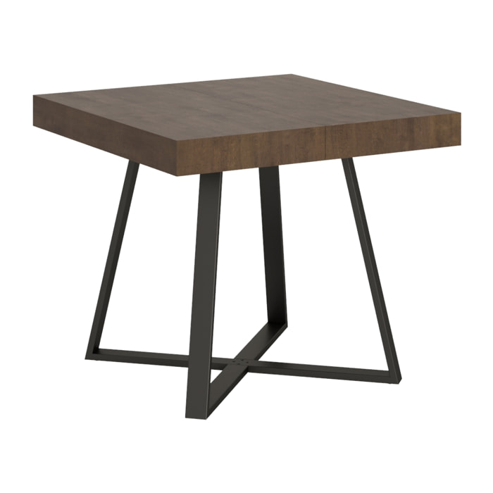 Tavolo allungabile 90x90/194 cm Abbraccio noce gambe antracite