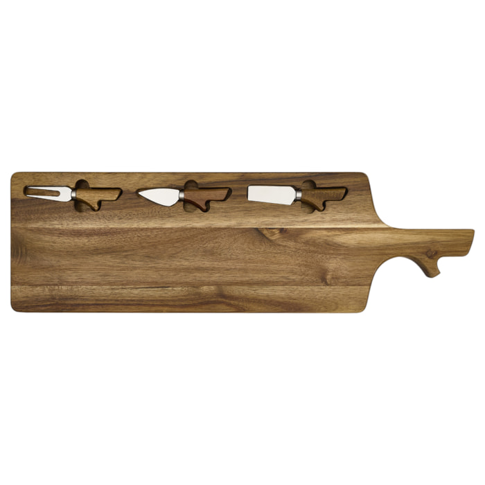 Planche A Fromage Acacia Avec 3 Couteaux