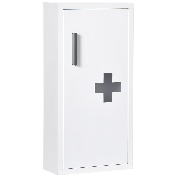 Botiquín de Pared de Acero Botiquín para Medicinas de 3 Niveles con Puerta Magnética para Cocina Baño 30x12x60 cm Blanco