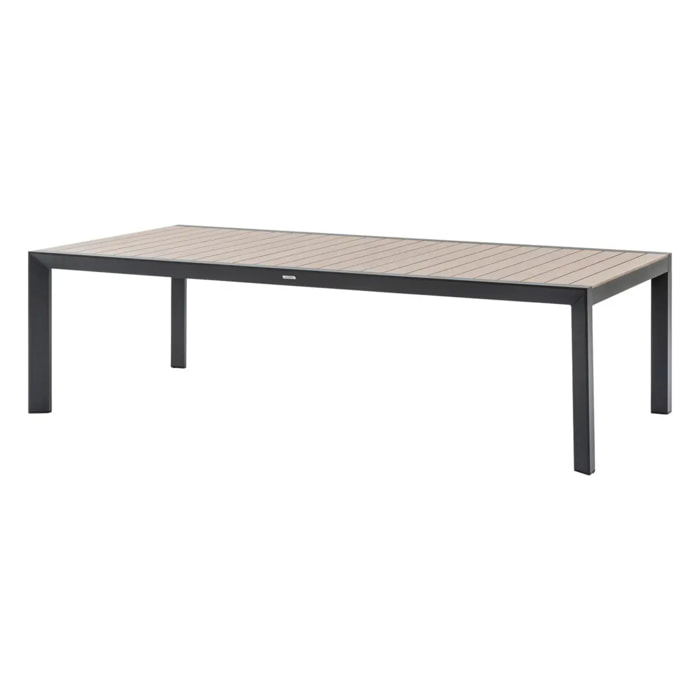 Table de jardin "Évasion" effet bois honey & graphite 12 places lates en aluminium