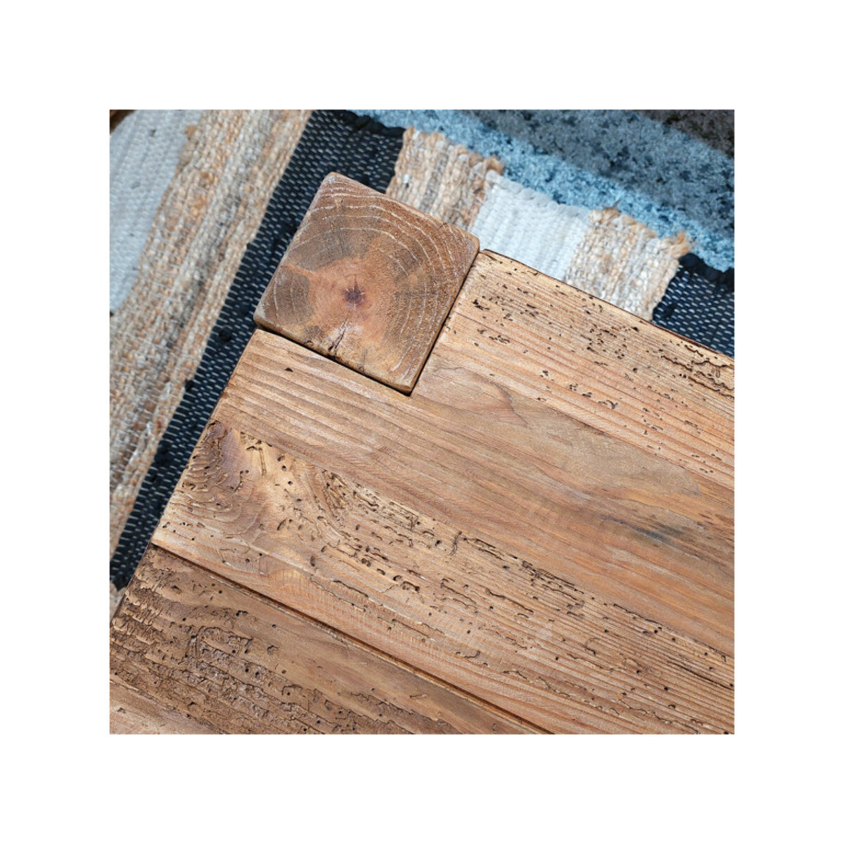 Table basse de 117 cm en bois massif de pin recyclé - ORIGIN