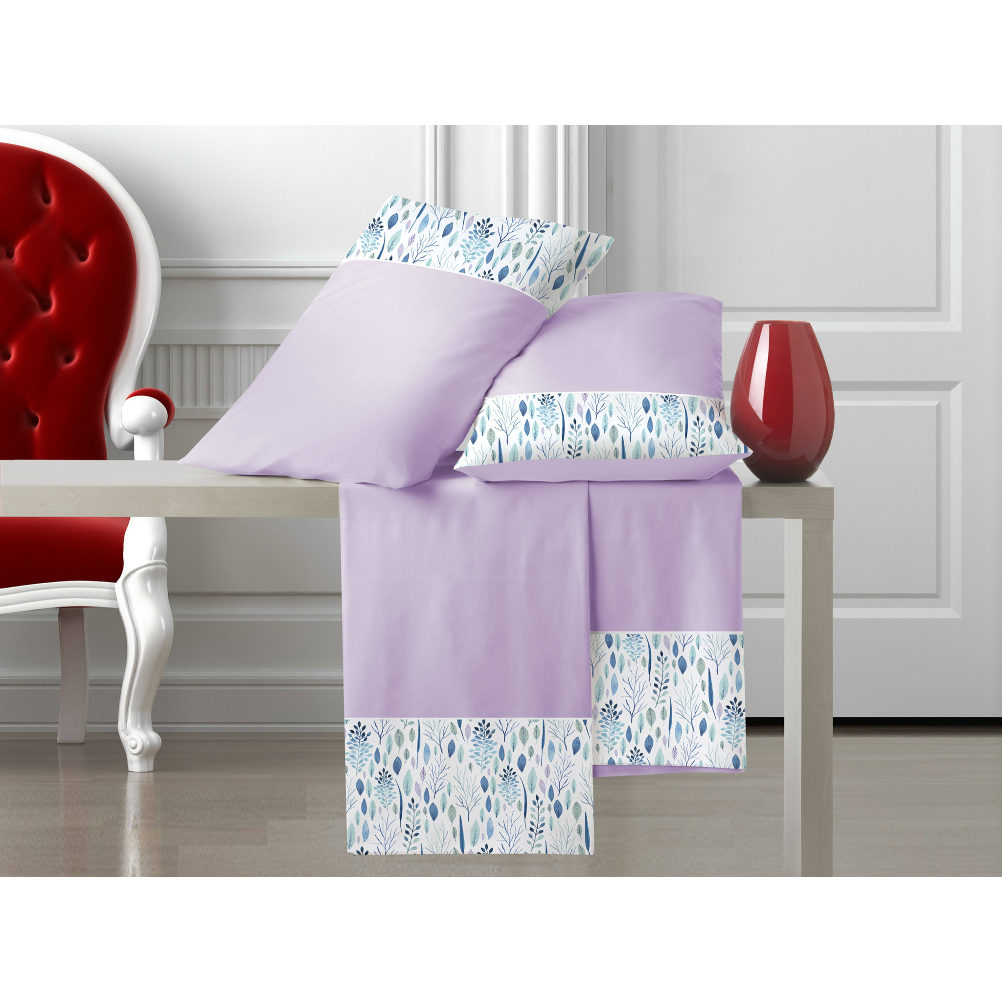 Completo letto Armonie IPERSAN Puro Cotone Corallo Glicine