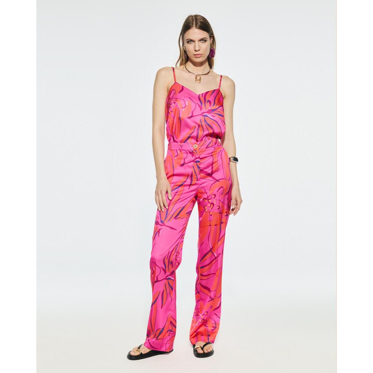 Pantaloni Fluidi Stampa Floreale