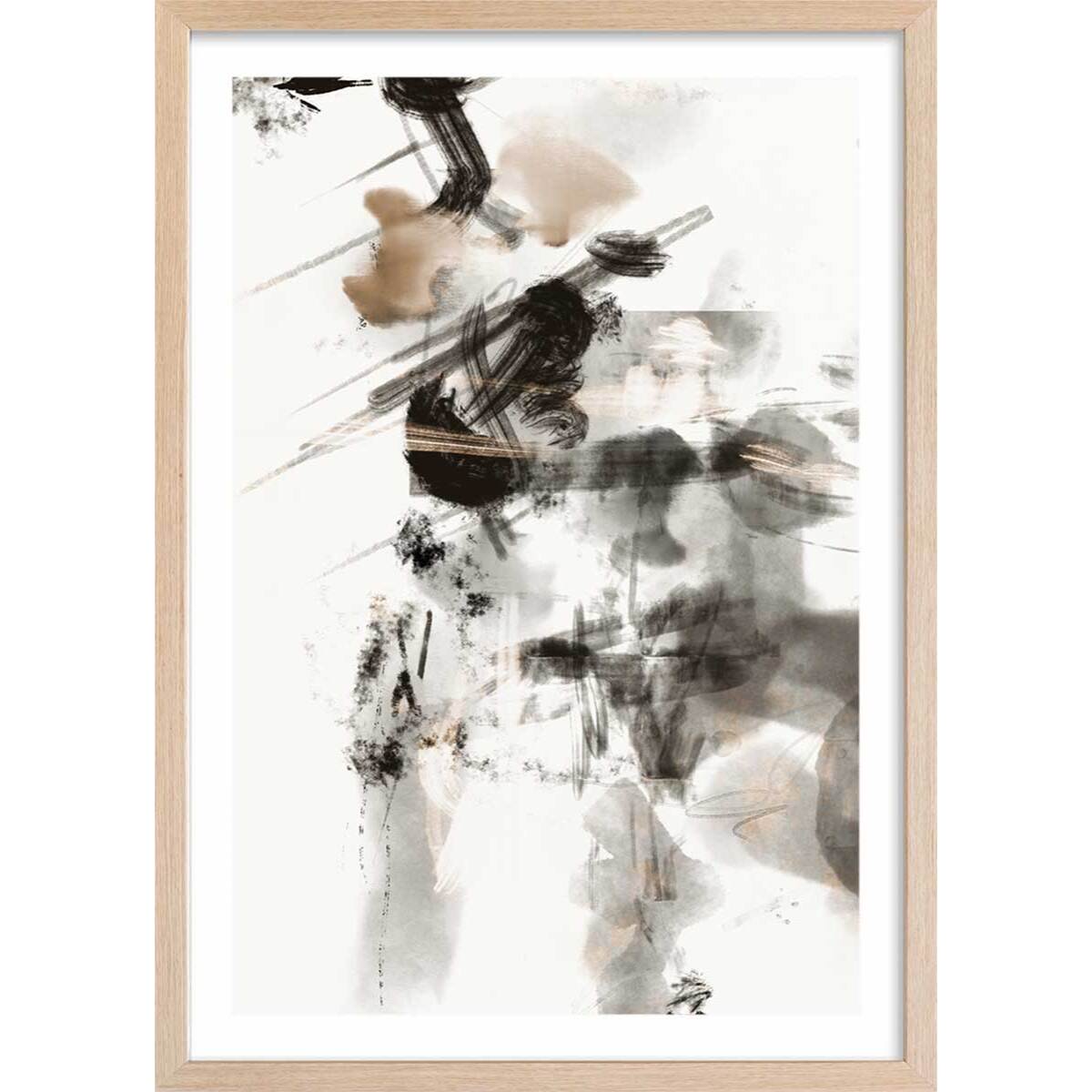 Affiche Chaos sauvage Affiche + cadre en bois - Chêne