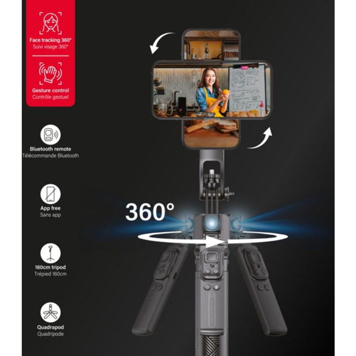 Trépied TNB Influence pro suivi visage 360