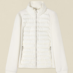Oltre - Piumino lightweight con maniche in tessuto scuba - Bianco