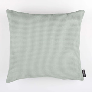 Housse de coussin Waffle Vert eau 50x50 cm