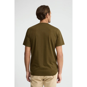 Maglietta kaki scuro a maniche corte e ricamo Rigby Go