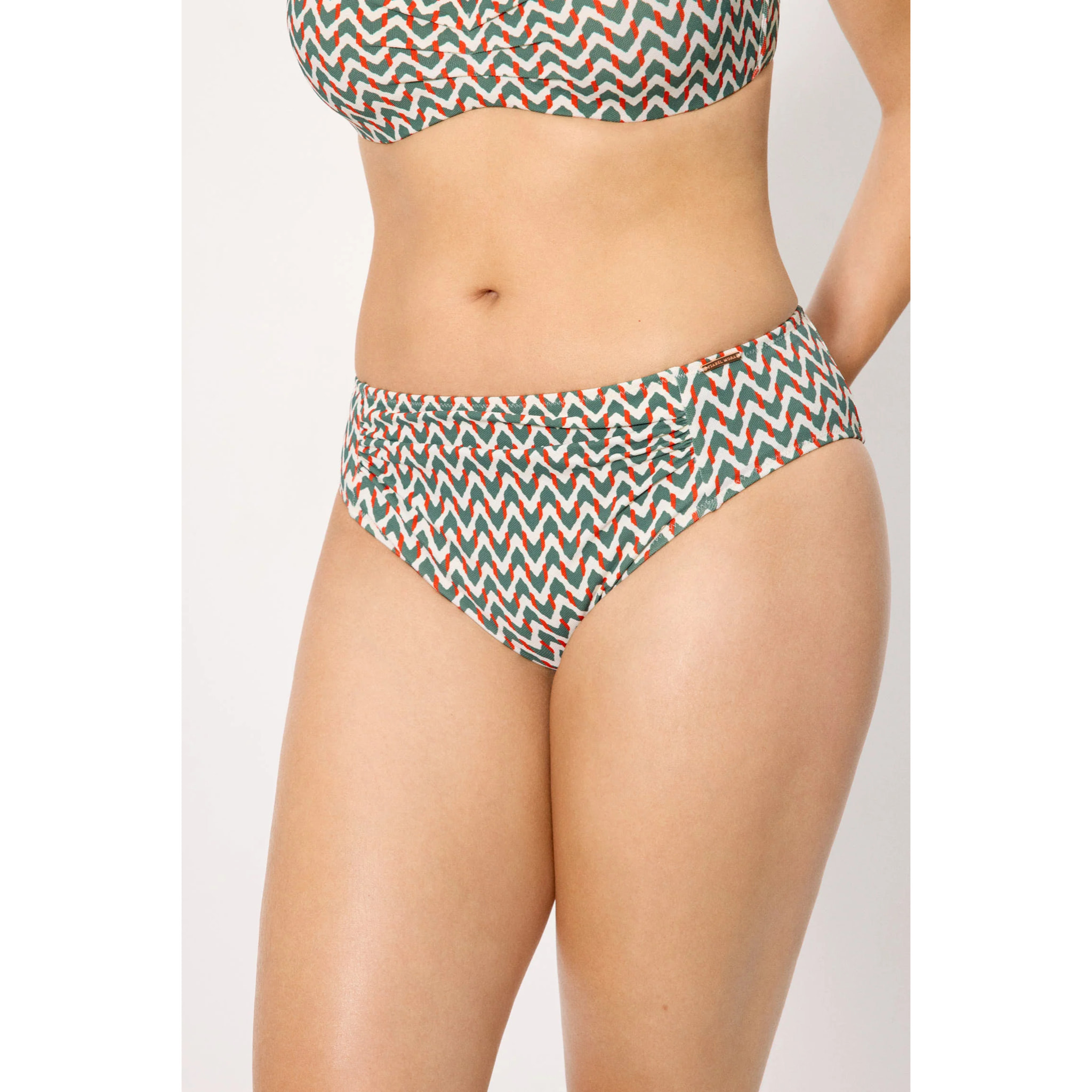 Slip bikini midi modellante Verde