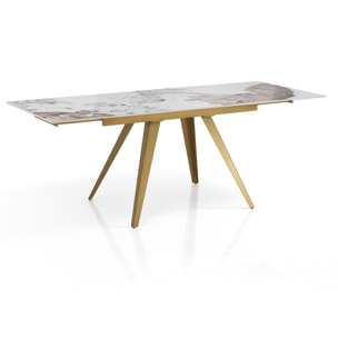 TOMASUCCI Table extensible EKA GOLD - ONICE MARBRE