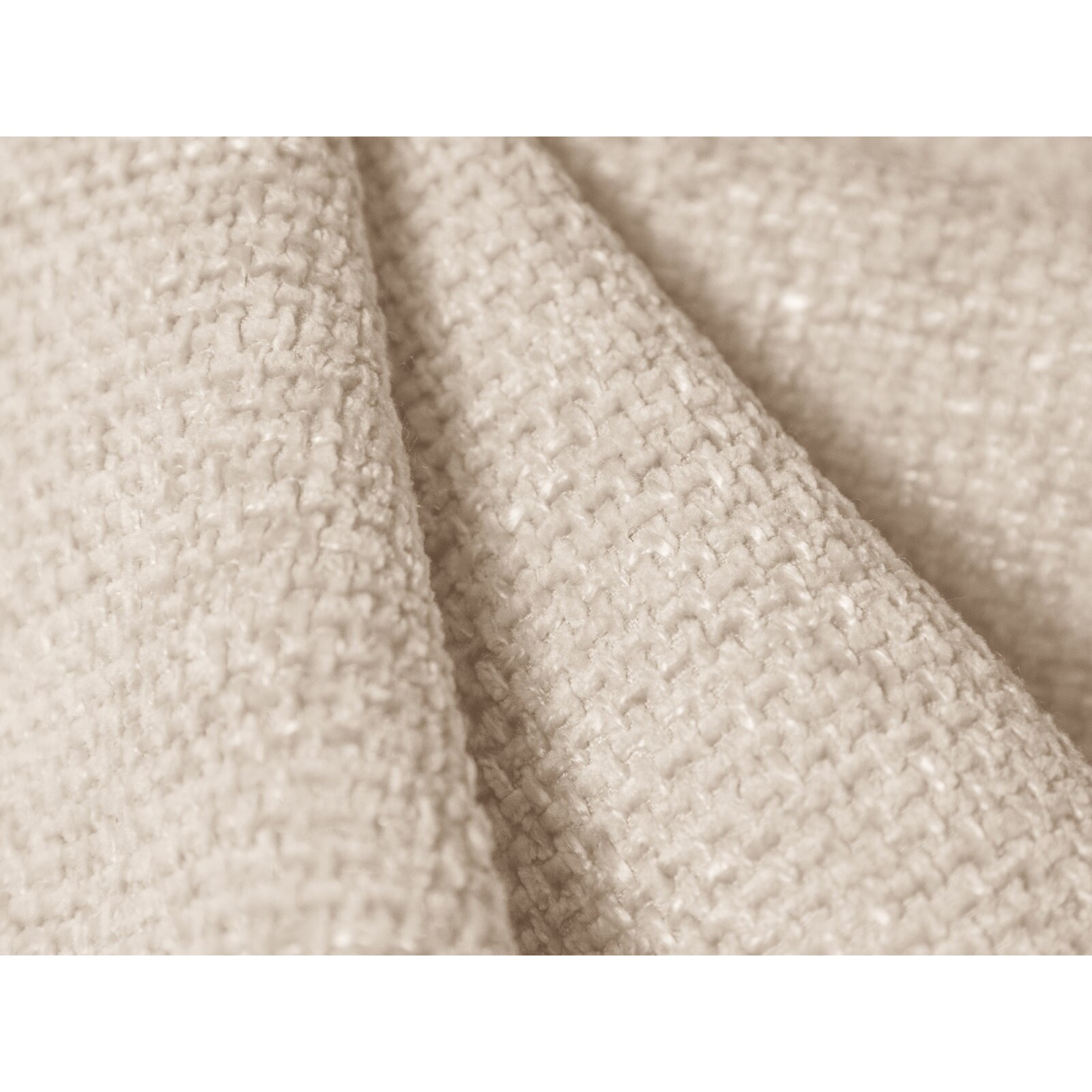 Pouf "Nolio" en chenille beige clair