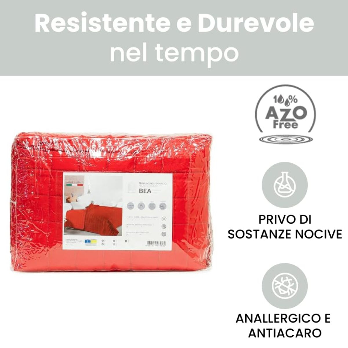 INTRECCI Copriletto Matrimoniale Estivo, Trapunta Estiva Matrimoniale, 260x260 cm, Coperta Estiva, anche Primaverile, Double Face, Moderna, Leggera, Elegante. Colore: Bordeaux/Rosso