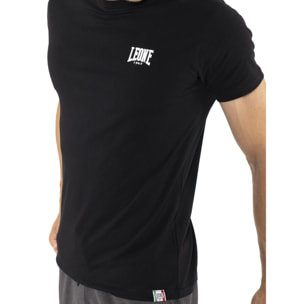 T-shirt da uomo in cotone elasticizzato a manica corta con logo piccolo "Basic"